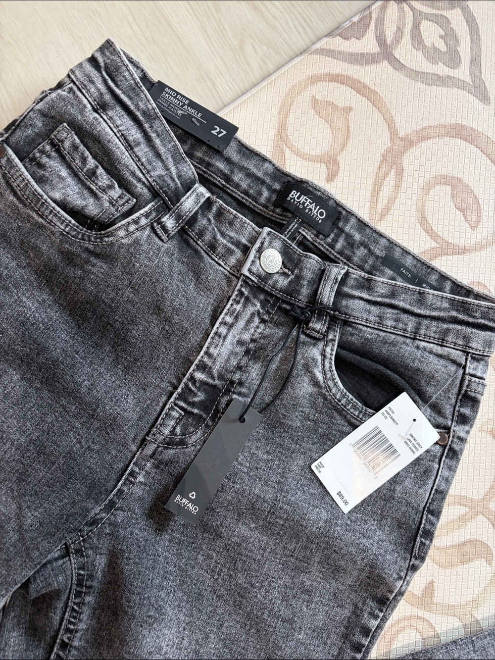 NWT buffalo black acid wash jeans 27 - Picture 2 of 5